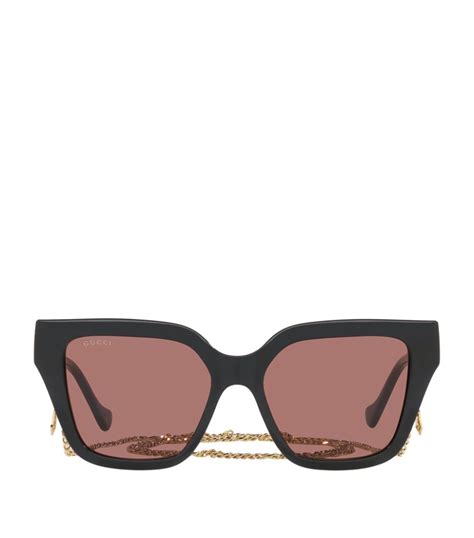 gucci eyeglasses chain|gucci rectangular sunglasses with chain.